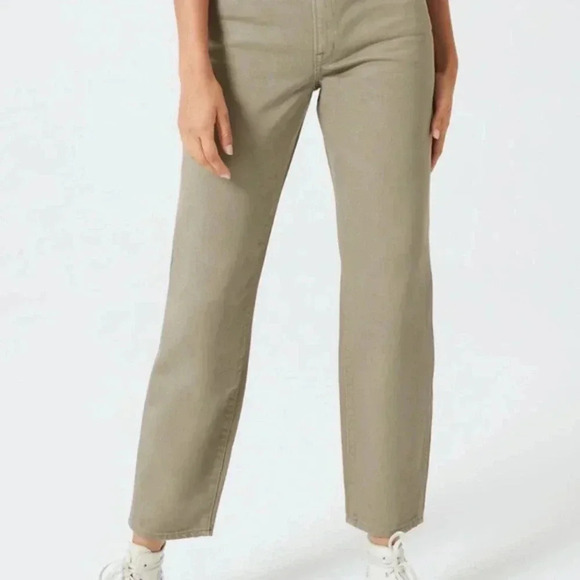 Sunday Best Aritzia Women's Mom Jeans in‎ Seagrass Green 24 High Waist Cotton - Picture 1 of 12